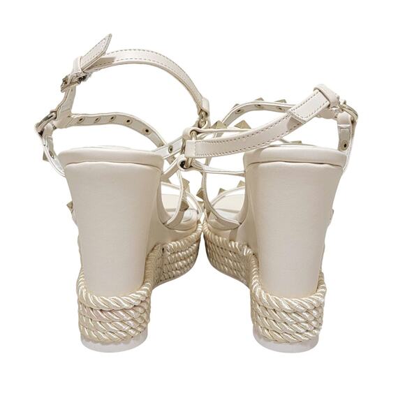 Nine West Women Platform Sandals Harte Wedge US 8M Ivory White - Picture 5 of 7